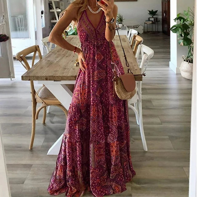 Harriet - Robe longue à imprimé boho