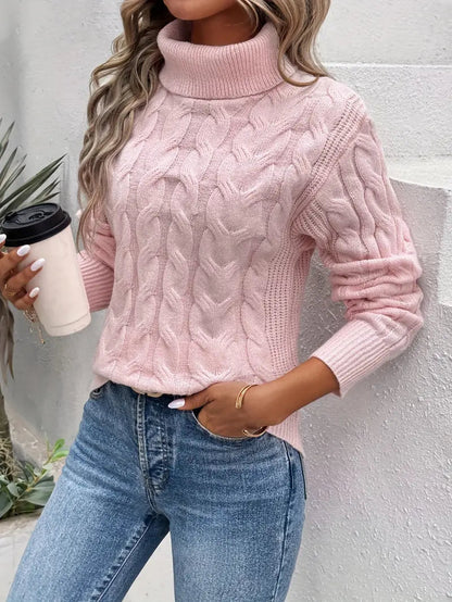 Mila - Pull à col roulé torsadé pour femme