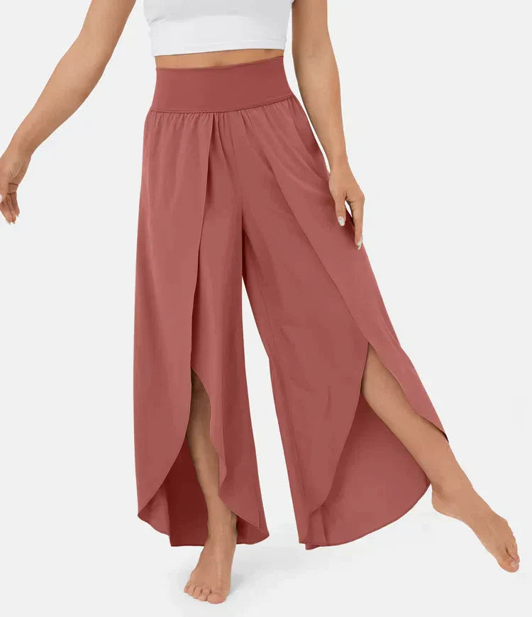 Pantalon palazzo à jambe partagée pour femme
