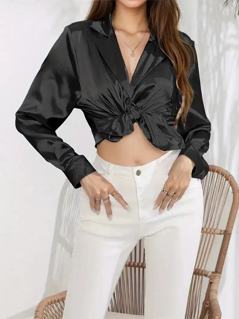 Blouse raccourcie pour femme