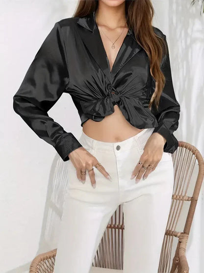 Blouse raccourcie pour femme