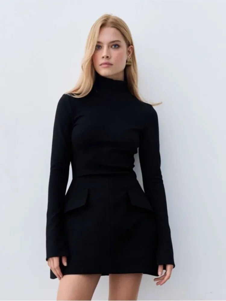 Marit - Mini robe à col roulé pour femme