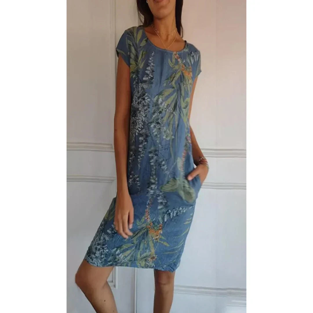 Robe à encolure ronde