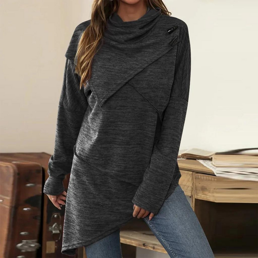 Yerika Top | Top asymétrique à manches longues