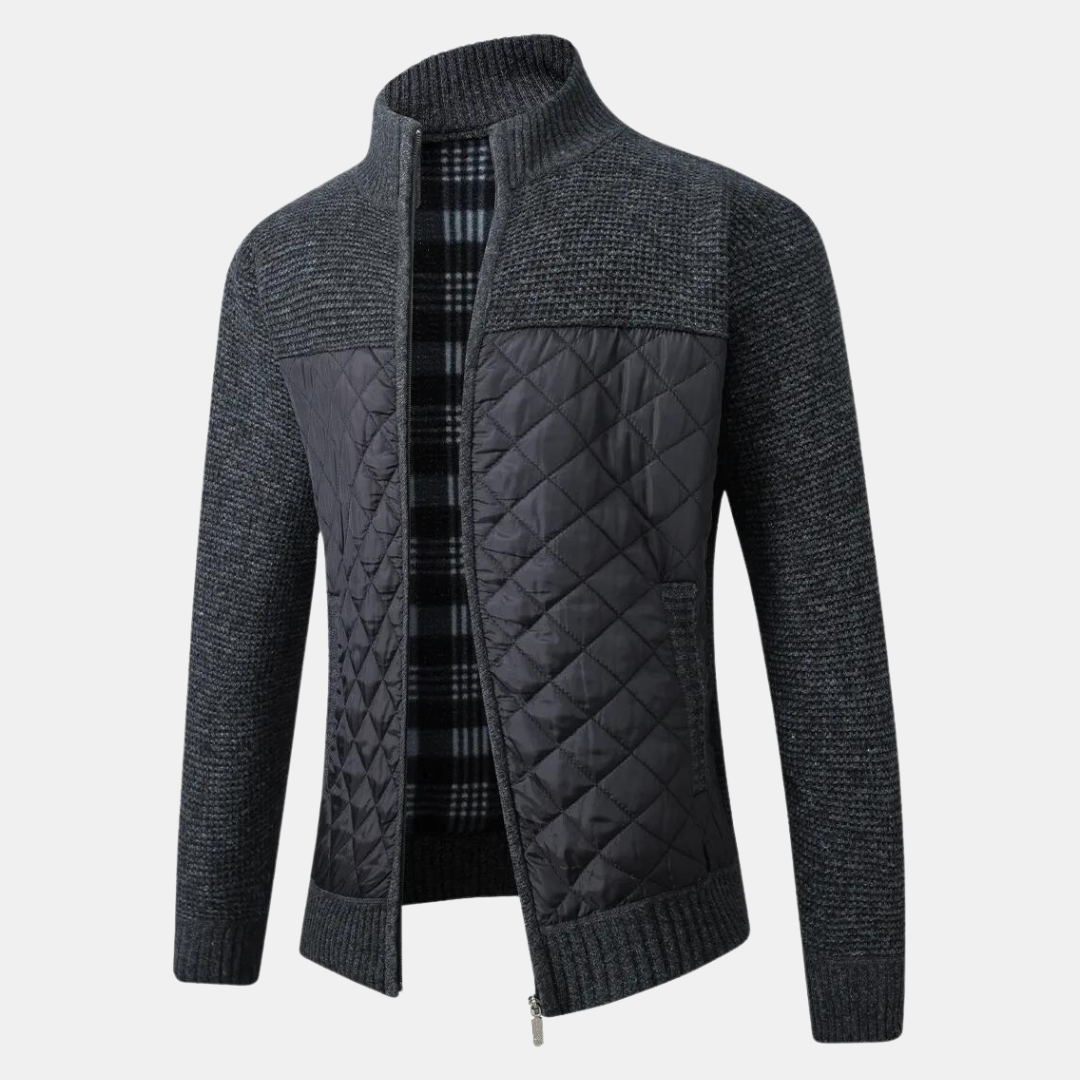 Uffe - Veste en tricot avec col montant
