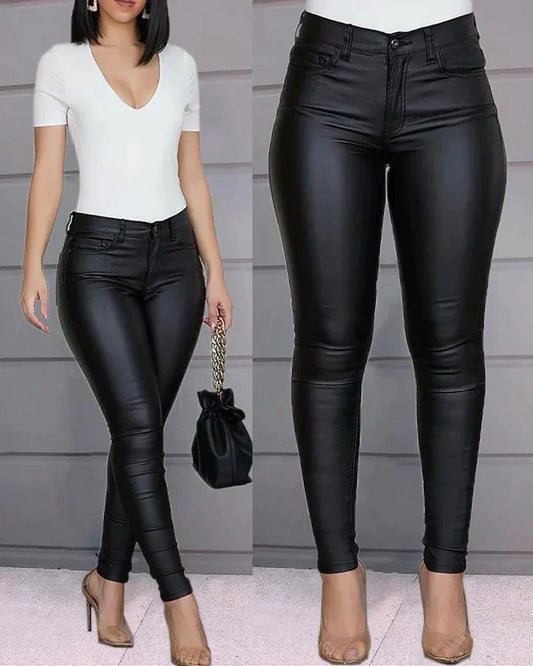 Pantalon stretch en similicuir - Croa