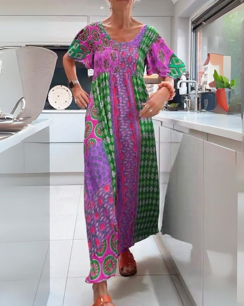 Robe bohème à motif paisley