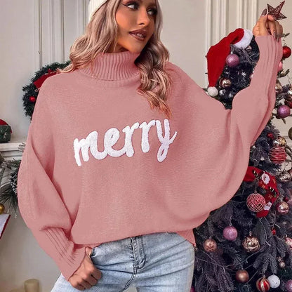 Emerie - pull festif chaud à col roulé pour femme