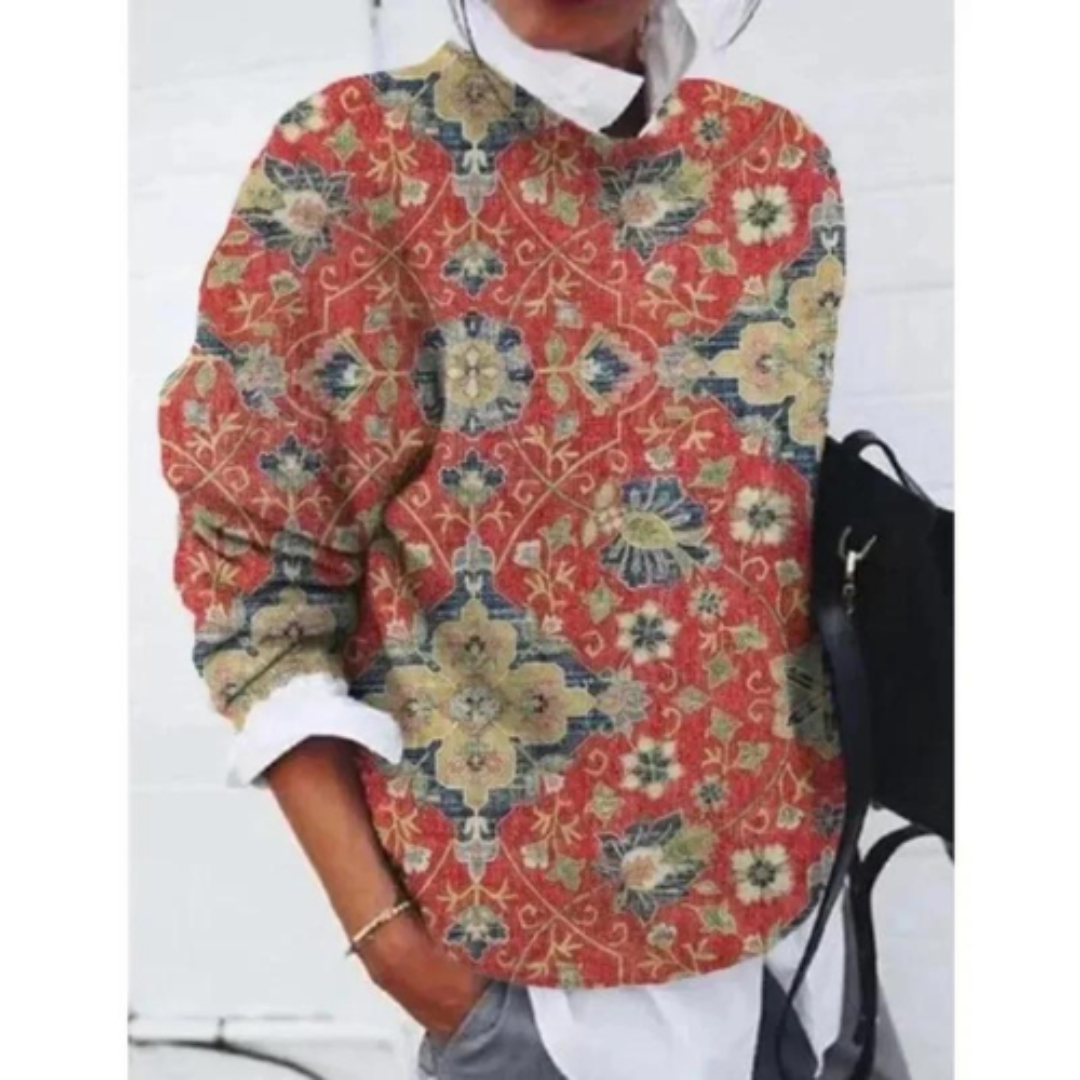 Lucillemin | Pull imprimé manches longues pour femmes | Chaud
