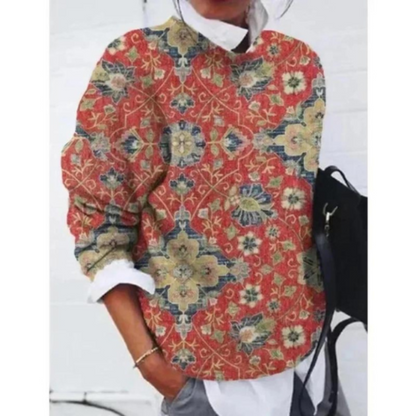 Lucillemin | Pull imprimé manches longues pour femmes | Chaud