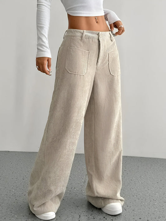 Gunda | Pantalon large en velours côtelé confortable