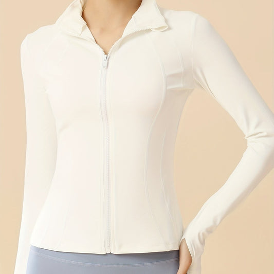 Eva | Veste de sport courte avec tissu respirant et col montant