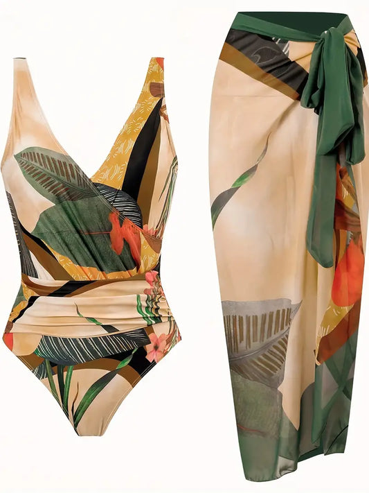 Maillot de bain sexy avec motif tropical