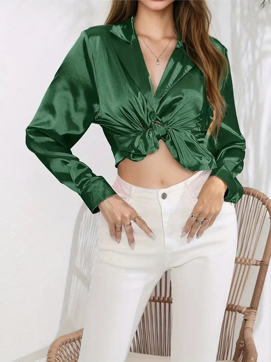 Blouse raccourcie pour femme