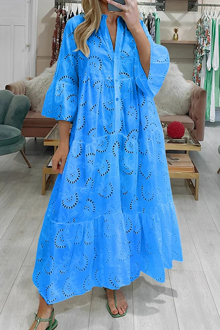 Grace - Robe élégante avec œillets brodés