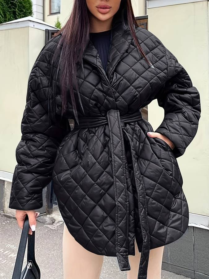 Veste midi à col en V pour femmes