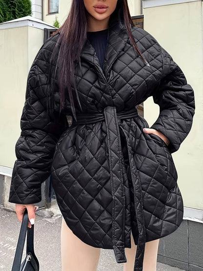 Veste midi à col en V pour femmes