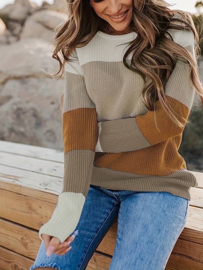 Riza - Pull à Rayures Chic et Confortable pour Femmes