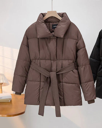 Décontracté - veste matelassée avec revers dans une couleur sobre