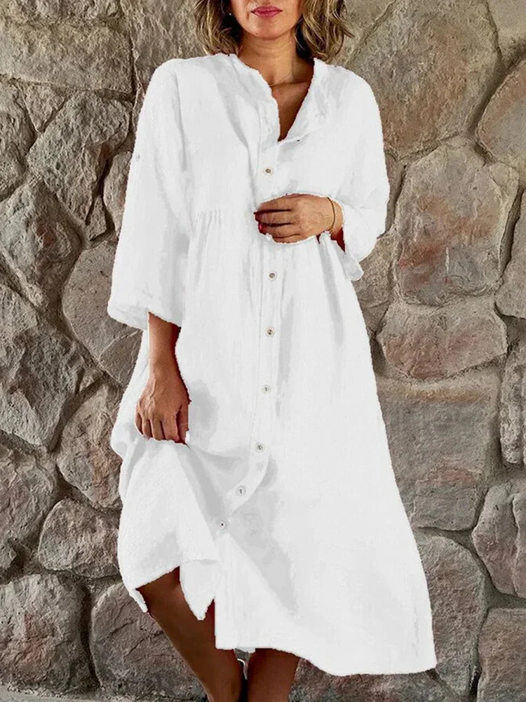 Chaya - Robe en coton et lin