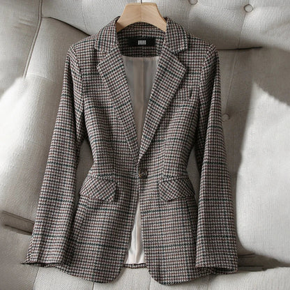 Clotilde | Veste Blazer Femme à Carreaux Chic et Confortable