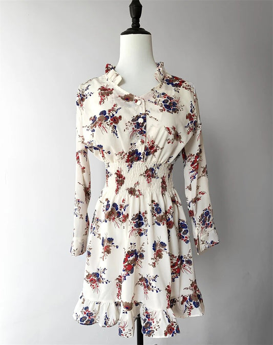 Marna - Robe florale à manches longues pour femmes