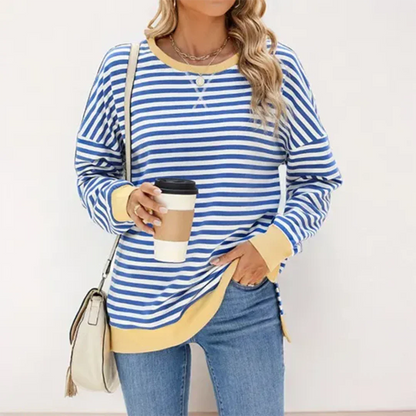 Adalenevin | Pullover rayé décontracté pour femme | Chaud