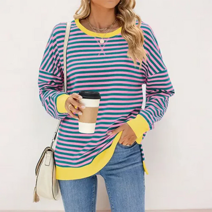 Adalenevin | Pullover rayé décontracté pour femme | Chaud