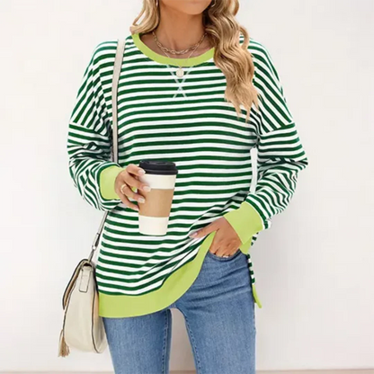 Adalenevin | Pullover rayé décontracté pour femme | Chaud