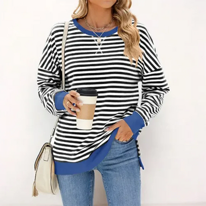 Adalenevin | Pullover rayé décontracté pour femme | Chaud