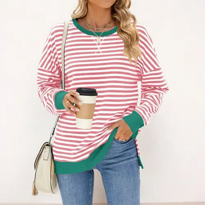 Adalenevin | Pullover rayé décontracté pour femme | Chaud