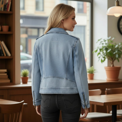 Aerin | Veste Femme en Denim Délavé Chic et Confortable