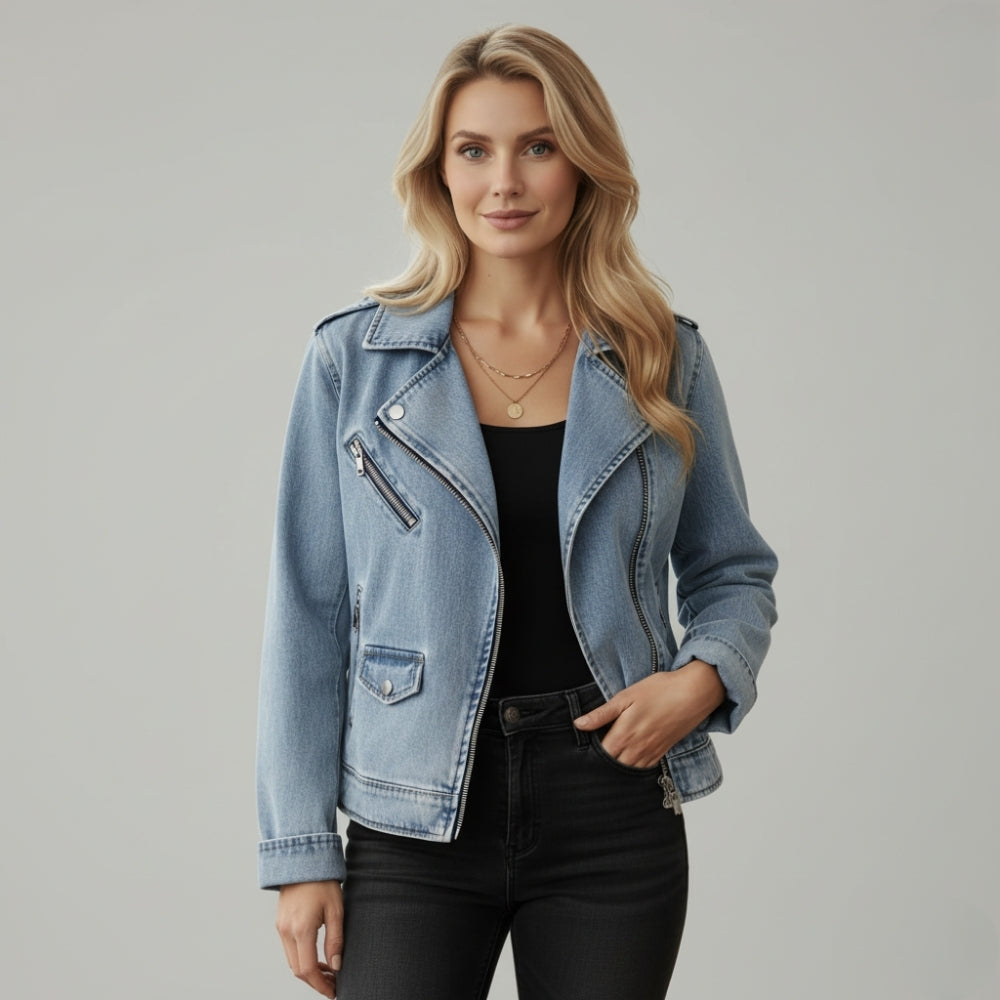 Aerin | Veste Femme en Denim Délavé Chic et Confortable