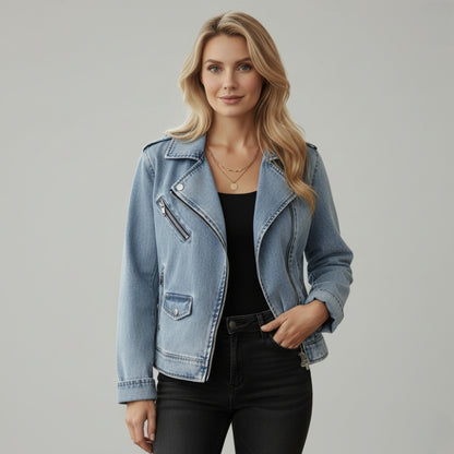 Aerin | Veste Femme en Denim Délavé Chic et Confortable