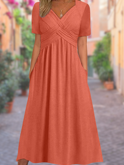 Alexandra - Robe simple avec décolleté en V