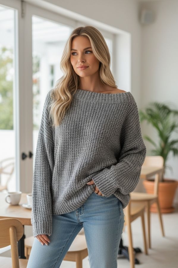 Amaya | Pull Femme Confortable à Col Large Décontracté et Chic