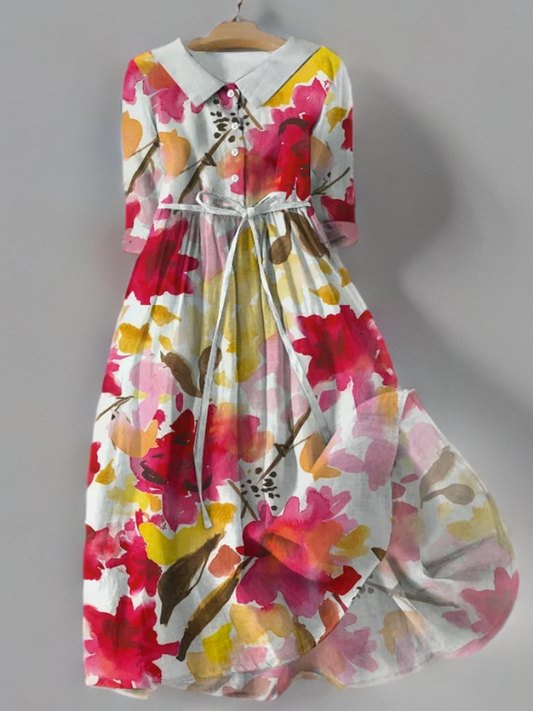 Amber - Robe florale en dentelle de style vintage