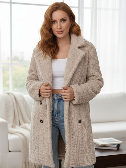 Amélie | Manteau Thermique Femme Doux Uni à Manches Longues Chic