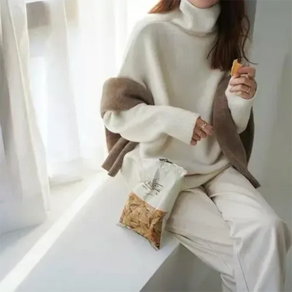 Alinea | Pull long surdimensionné pour femme | Col roulé