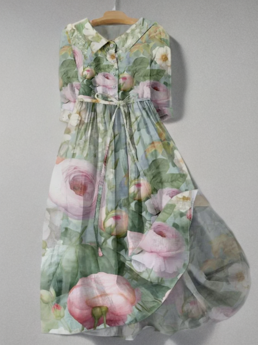 Anisa - Robe en dentelle à imprimé floral