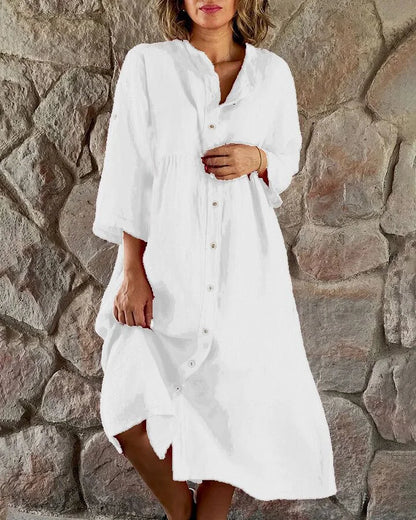 Annaliese - Robe longue à chemise ample avec fente superposée tie-dye