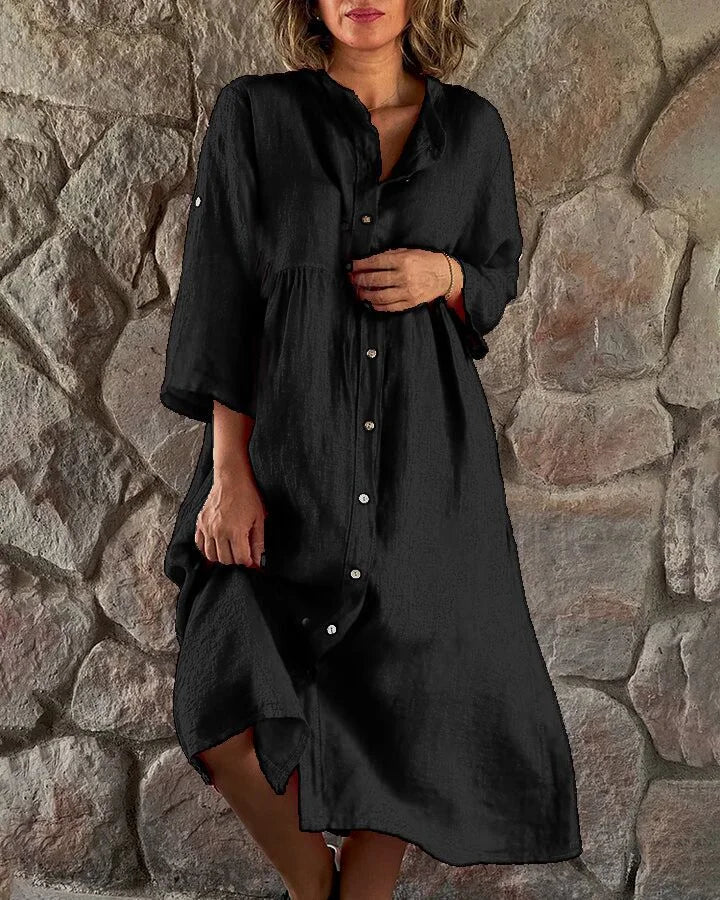 Annaliese - Robe longue à chemise ample avec fente superposée tie-dye