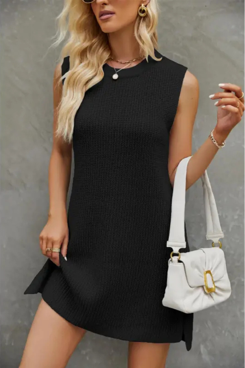 Anwen | Robe sans manches à col rond