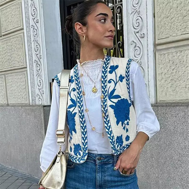Gilet à fleurs