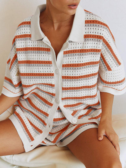 Ensemble pour femmes - Tendance - Top à manches courtes et pantalon assorti - Parfait pour les journées chaudes