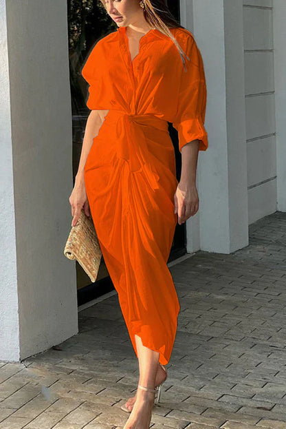 Ares - Robe midi avec fermeture à boutons