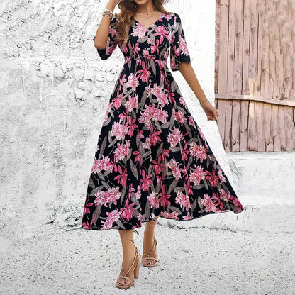 Astrid - Robe élégante à imprimé floral