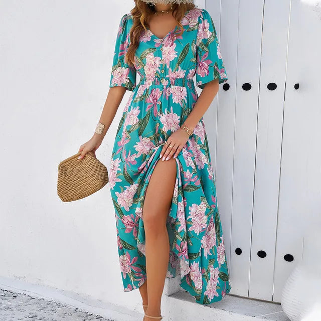 Astrid - Robe élégante à imprimé floral