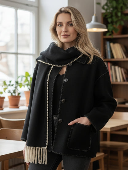 Atidu | Veste d’Apparat Femme avec Écharpe Chic et Confortable