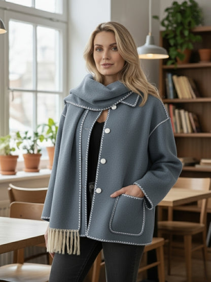 Atidu | Veste d’Apparat Femme avec Écharpe Chic et Confortable